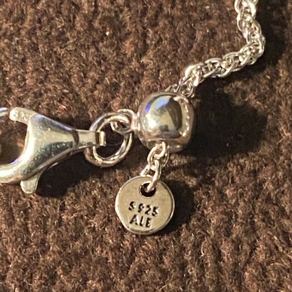 Sterling silver floating grain with CZ necklace 28 - Picture 3 of 7